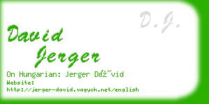 david jerger business card